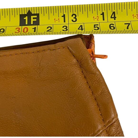 Vintage Cedars Womens Leather Skirt Size 6 Tan light Brown knee length 80s - Picture 5 of 7